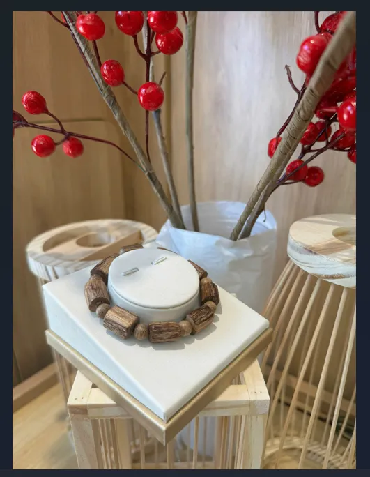 Natural Agarwood Bamboo Bead Bracelet – Lucky &amp; Peaceful Oud Bracelet (Feng Shui Jewelry)